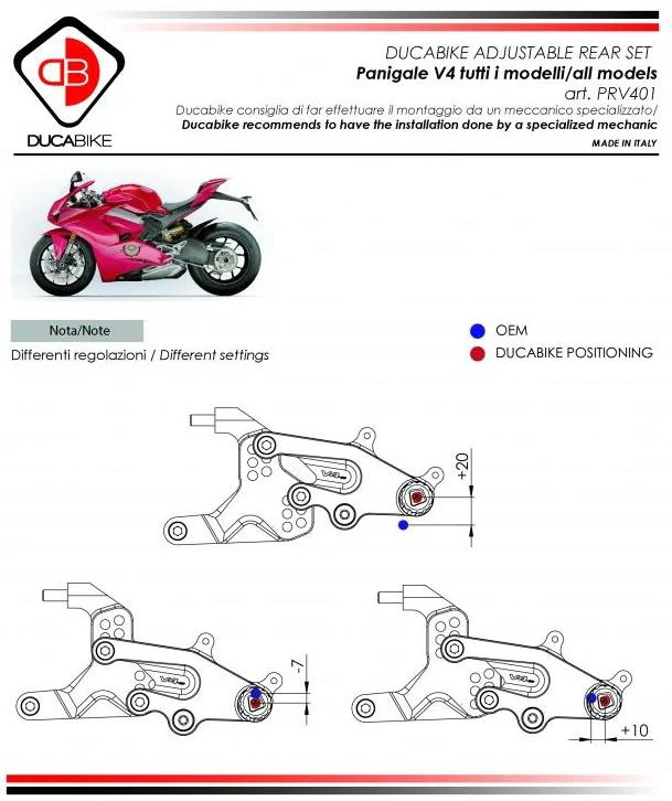 PRV401 - DUCABIKE Ducati Panigale V4 (18/24) Adjustable Rearset (SBK edition) - Image 8