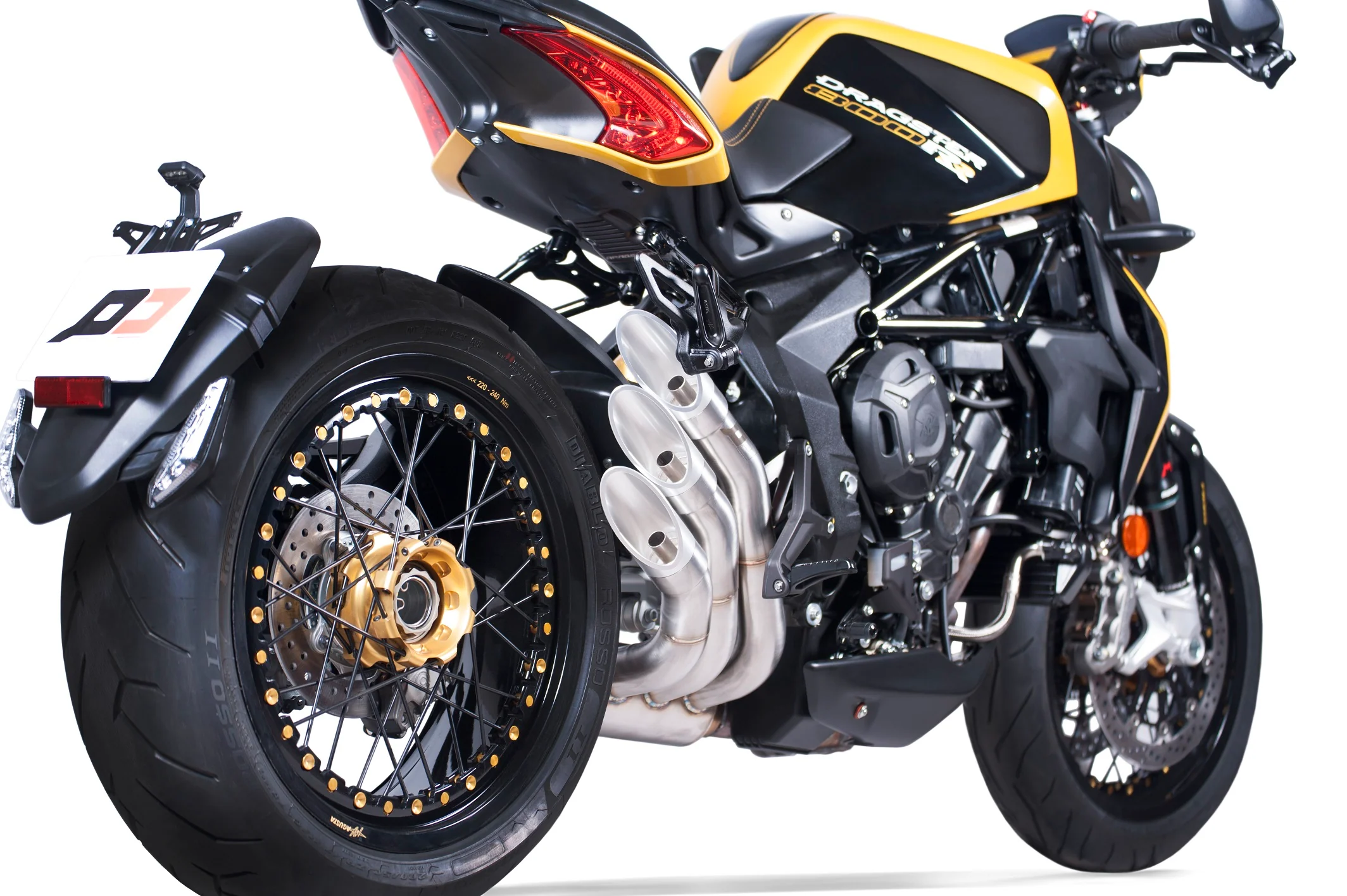 QD EXHAUST MV Agusta Dragster 800 RR (2018+) Triple Slip-on Exhaust "Power Gun" (silver; EURO 4/5 homologated) - Image 4