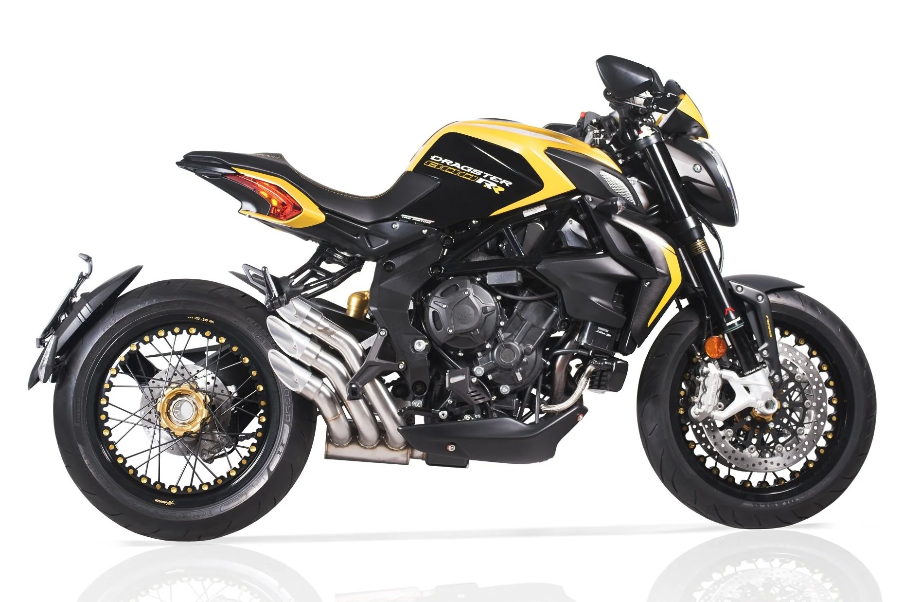 QD EXHAUST MV Agusta Dragster 800 RR (2018+) Triple Slip-on Exhaust "Power Gun" (silver; EURO 4/5 homologated) - Image 5
