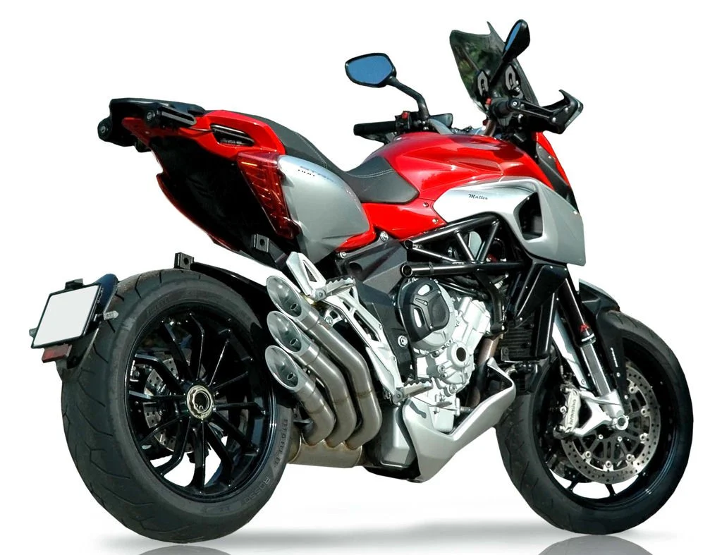 QD EXHAUST MV Agusta Stradale 800 Triple Slip-on Exhaust "Power Gun" (silver; EU homologated) - Image 3