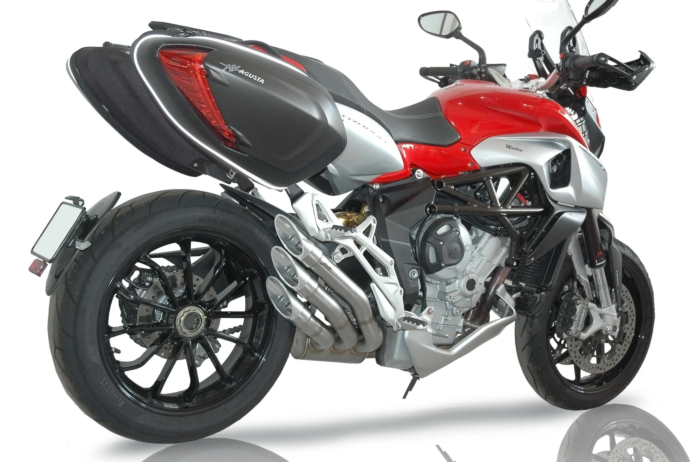 QD EXHAUST MV Agusta Stradale 800 Triple Slip-on Exhaust "Power Gun" (silver; EU homologated) - Image 4