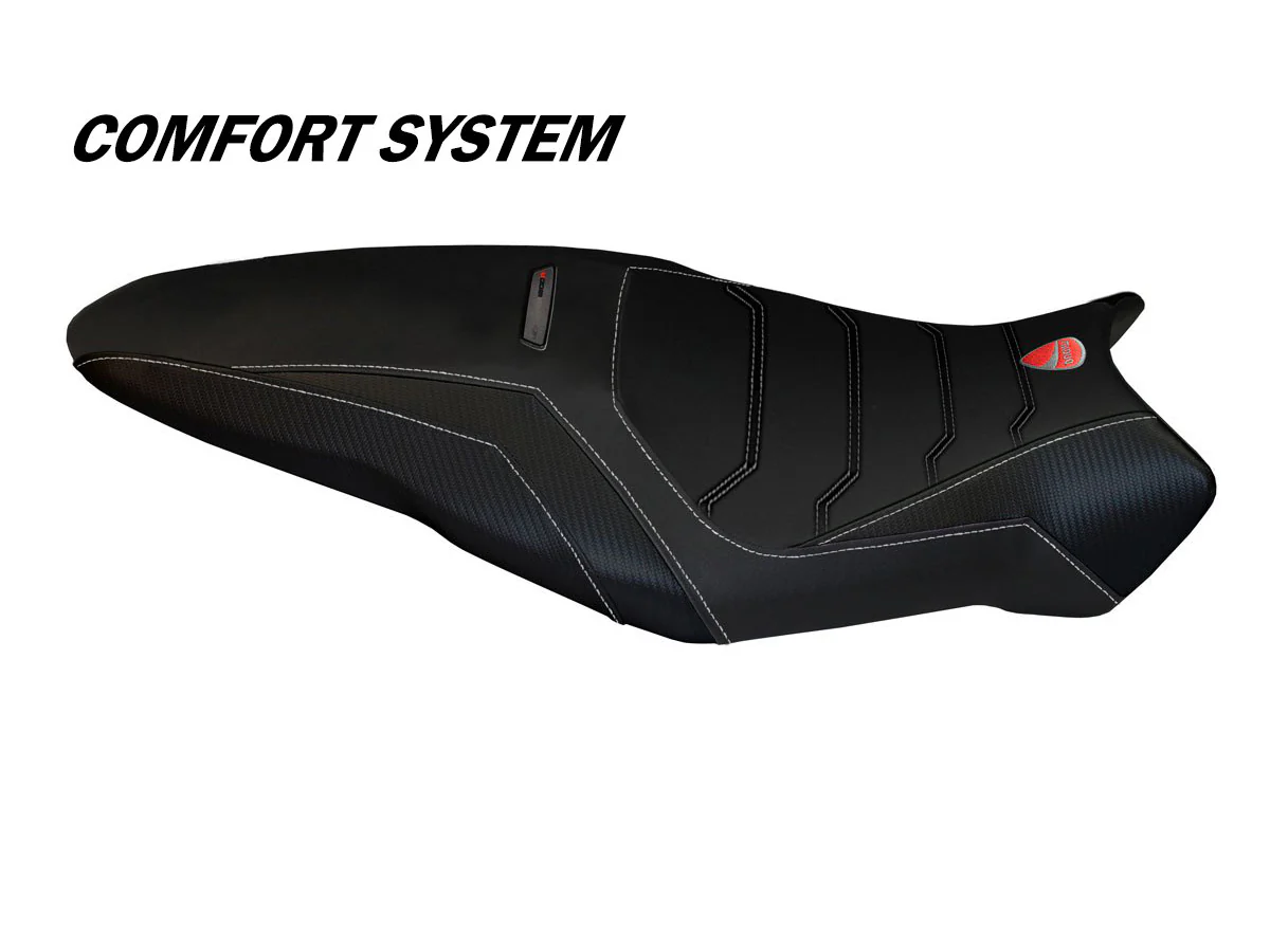 TAPPEZZERIA ITALIA Ducati Monster 1200R Comfort Seat Cover "Toledo Total Black" - Image 3